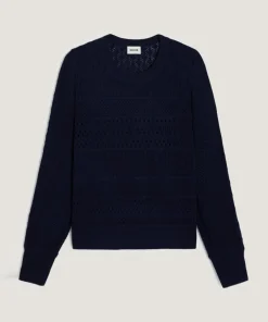 Rodier Pulls|Pull Tamara ajouré bleu nuit
