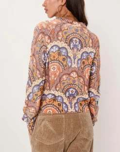 Manoush Pulls|Pull Torsade imprimé violet/multicolore