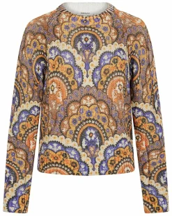 Manoush Pulls|Pull Torsade imprimé violet/multicolore