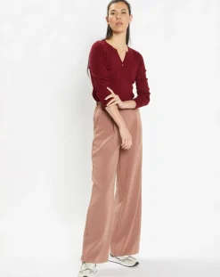 Galeries Lafayette Pulls|Pull tunisien en Maille côtelée Fya bordeaux