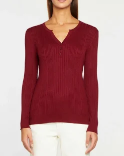 Galeries Lafayette Pulls|Pull tunisien en Maille côtelée Fya bordeaux