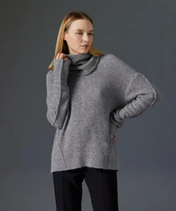 Rodier Pulls|Pull Valériane col amovible gris moyen