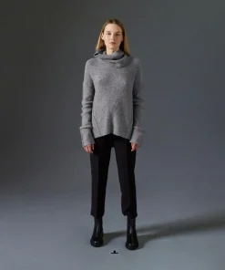 Rodier Pulls|Pull Valériane col amovible gris moyen