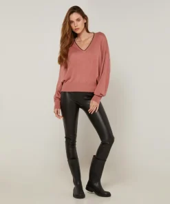 Rodier Pulls|Pull Yolande en Laine mélangée bois de rose