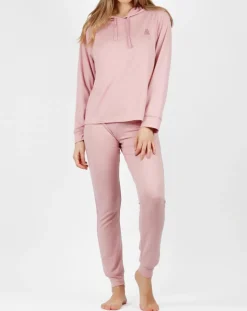 Admas Lingerie, Nuit|Pyjama à capuche Make it Happen rose
