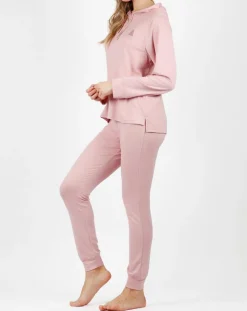 Admas Lingerie, Nuit|Pyjama à capuche Make it Happen rose