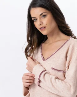 Le Chat Lingerie, Nuit|Pyjama Alpaga beige rose