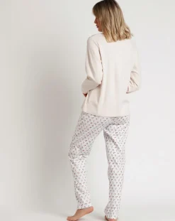 Admas Lingerie, Nuit|Pyjama col en V Essence of Life B beige