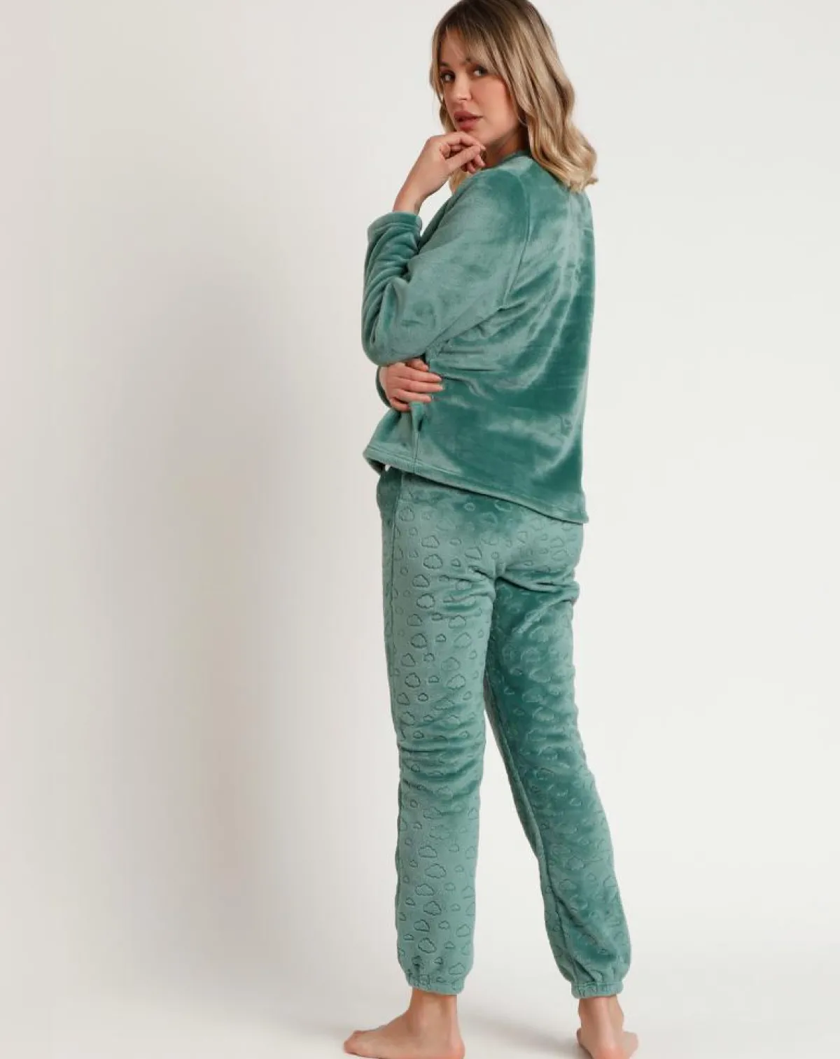 Admas Lingerie, Nuit|Pyjama corail Be Kind to the Planet B vert feuille