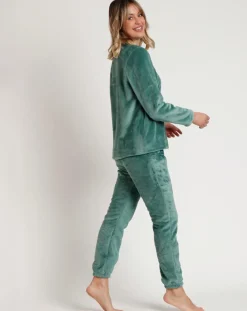 Admas Lingerie, Nuit|Pyjama corail Be Kind to the Planet B vert feuille