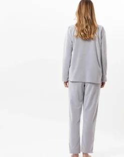 Le Chat Lingerie, Nuit|Pyjama en micropolaire Douce gris chiné