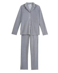 Le Chat Lingerie, Nuit|Pyjama en micropolaire Douce gris chiné