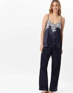 Le Chat Lingerie, Nuit|Pyjama en satin Moon marine