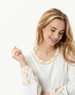 Le Chat Lingerie, Nuit|Pyjama Felicita écru/multicolore