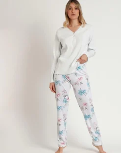 Admas Lingerie, Nuit|Pyjama French Garden B vert d'eau