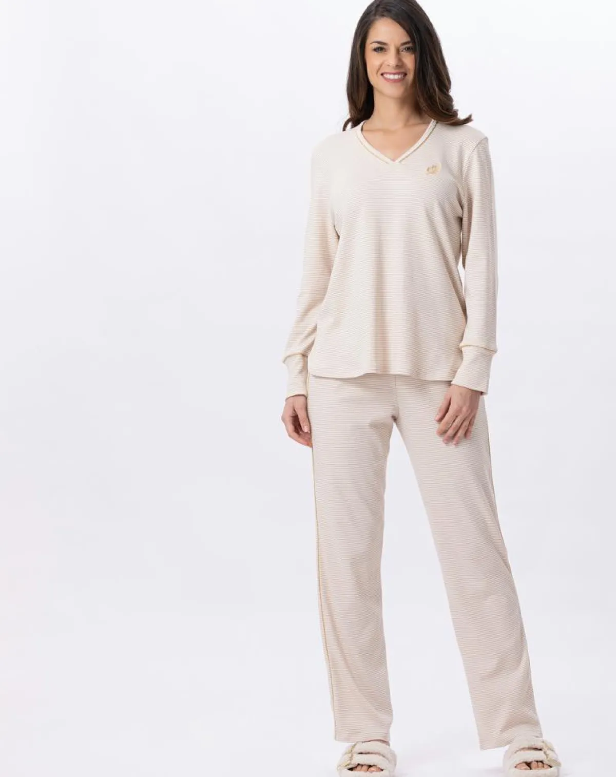 Le Chat Lingerie, Nuit|Pyjama Garance doré/écru