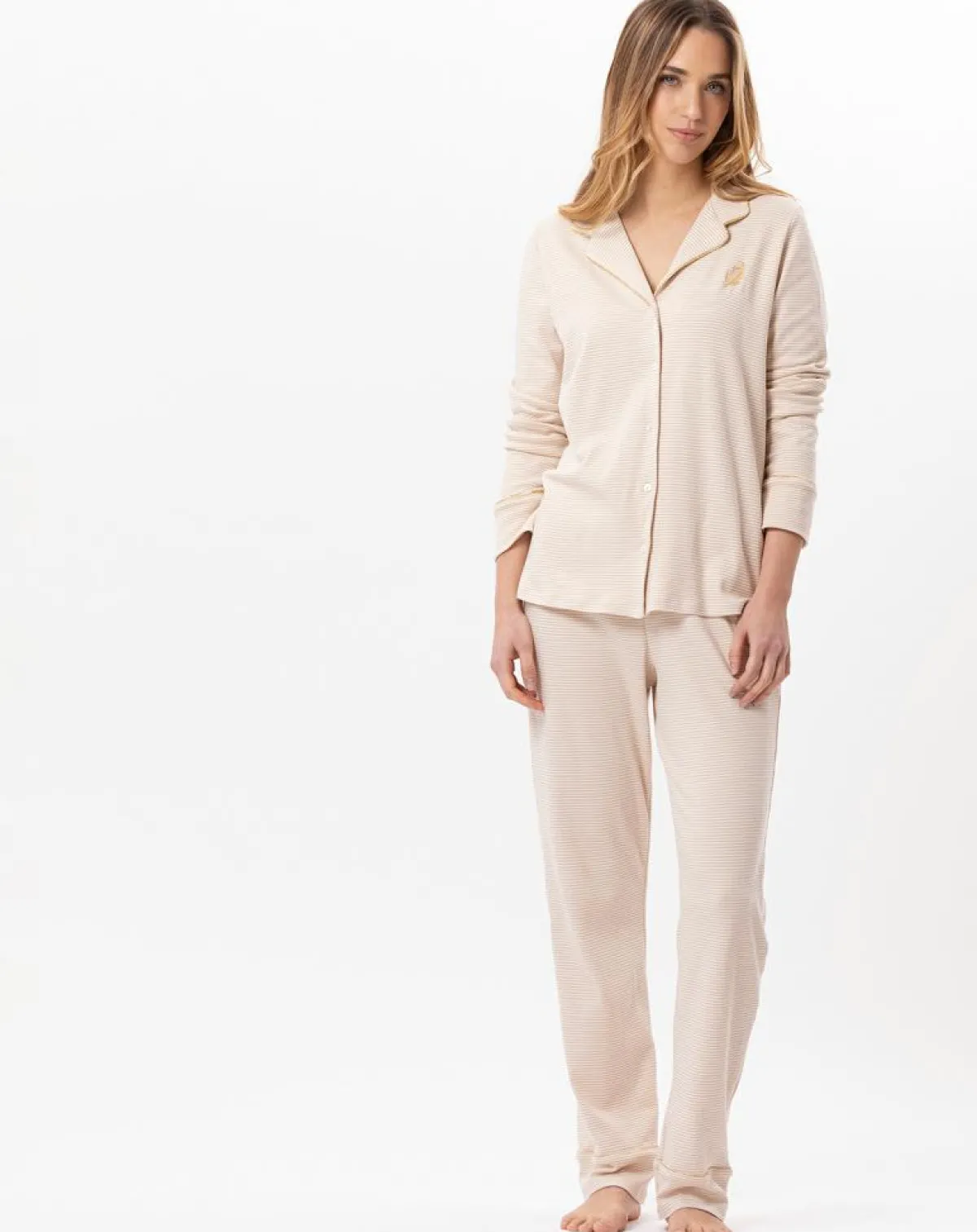 Le Chat Lingerie, Nuit|Pyjama Garance doré/écru