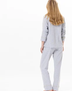Le Chat Lingerie, Nuit|Pyjama Garance gris chiné/blanc