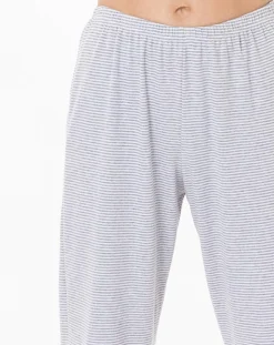 Le Chat Lingerie, Nuit|Pyjama Garance gris chiné/blanc