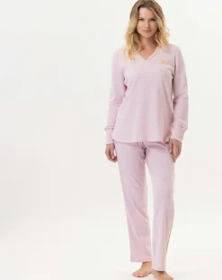 Le Chat Lingerie, Nuit|Pyjama Garance rose/blanc
