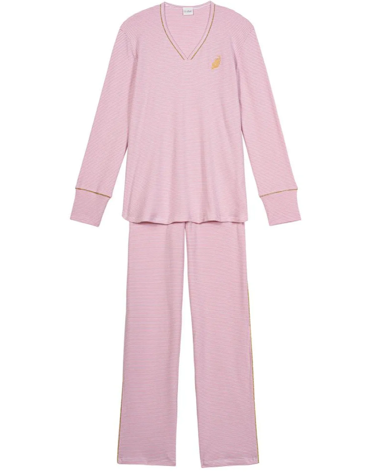 Le Chat Lingerie, Nuit|Pyjama Garance rose/blanc