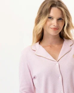 Le Chat Lingerie, Nuit|Pyjama Garance rose/blanc