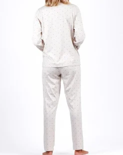 Admas Classic Lingerie, Nuit|Pyjama Haut à manches longues & Pantalon Seraphina gris clair