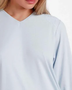 Admas Classic Lingerie, Nuit|Pyjama Haut à manches longues & Pantalon Meera bleu ciel