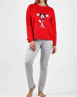 Disney 28 Lingerie, Nuit|Pyjama Mickey imprimé Hugs rouge/gris