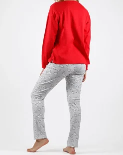 Disney 28 Lingerie, Nuit|Pyjama Mickey imprimé Hugs rouge/gris