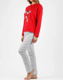 Disney 28 Lingerie, Nuit|Pyjama Mickey imprimé Hugs rouge/gris
