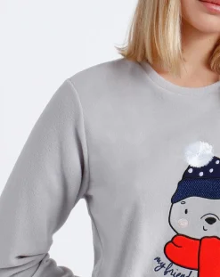 Admas Lingerie, Nuit|Pyjama micropolaire Good Morning Mouse gris