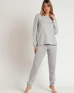 Admas Lingerie, Nuit|Pyjama Pink Hearts C gris chiné