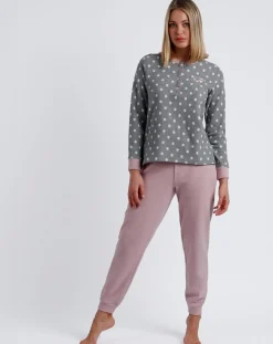 Admas Lingerie, Nuit|Pyjama Sweet Dots A gris chiné