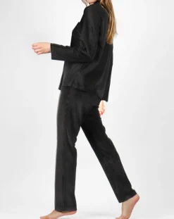 Admas Classic Lingerie, Nuit|Pyjama T-Shirt Manches Longues & Pantalon noir