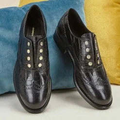 Cosmoparis Derbies|Richelieus en Cuir Esoline noires