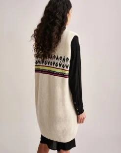 Bellerose Robes|Robe 100% Laine Aiqe jacquard écrue