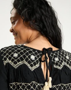 Manoush Robes|Robe 100% Laine Baptême noire