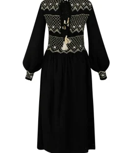 Manoush Robes|Robe 100% Laine Baptême noire