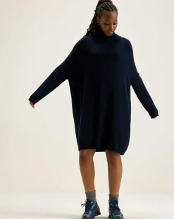 Bellerose Robes|Robe 100% Laine Mérinos Sens bleu marine