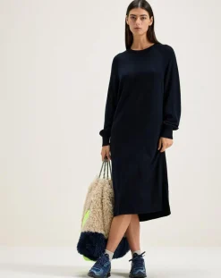 Bellerose Robes|Robe 100% Laine Mérinos Sinc bleu marine