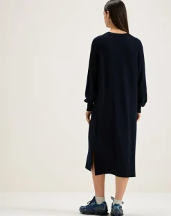 Bellerose Robes|Robe 100% Laine Mérinos Sinc bleu marine