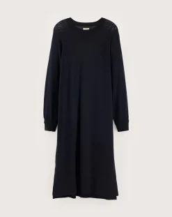 Bellerose Robes|Robe 100% Laine Mérinos Sinc bleu marine