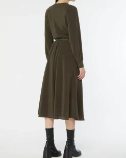 MaxMara Robes|Robe 100% Soie Epsilon kaki