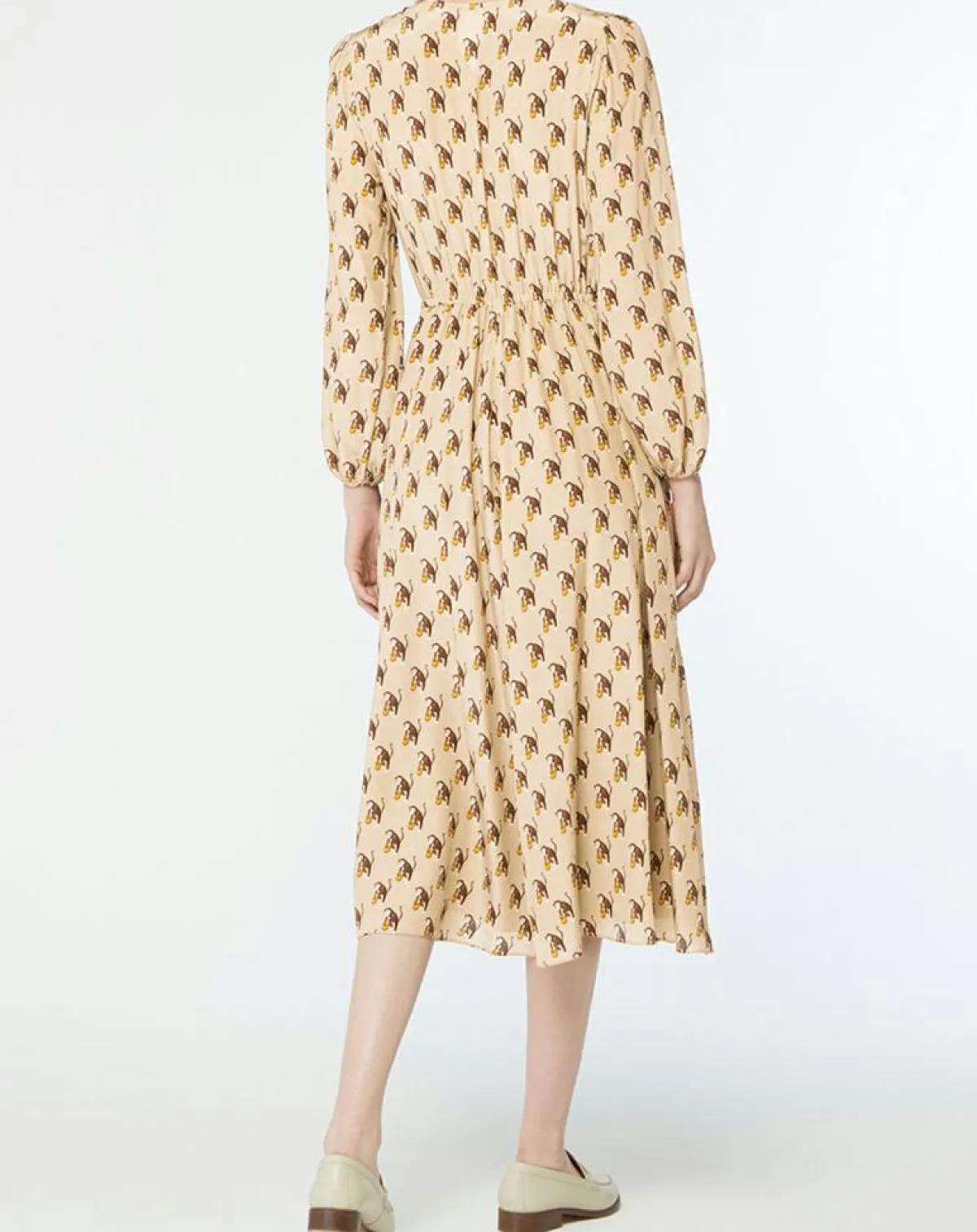 MaxMara Studio Robes|Robe 100% Soie Oxalis beige moyen