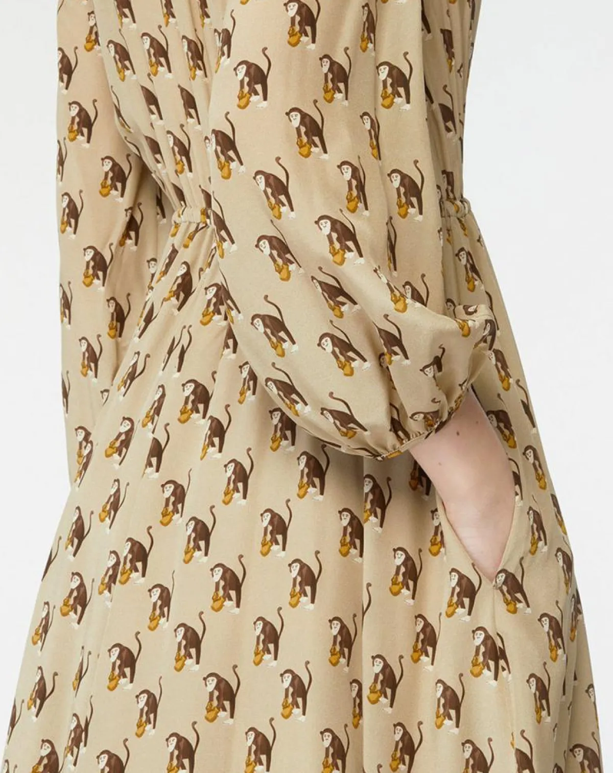 MaxMara Studio Robes|Robe 100% Soie Oxalis beige moyen