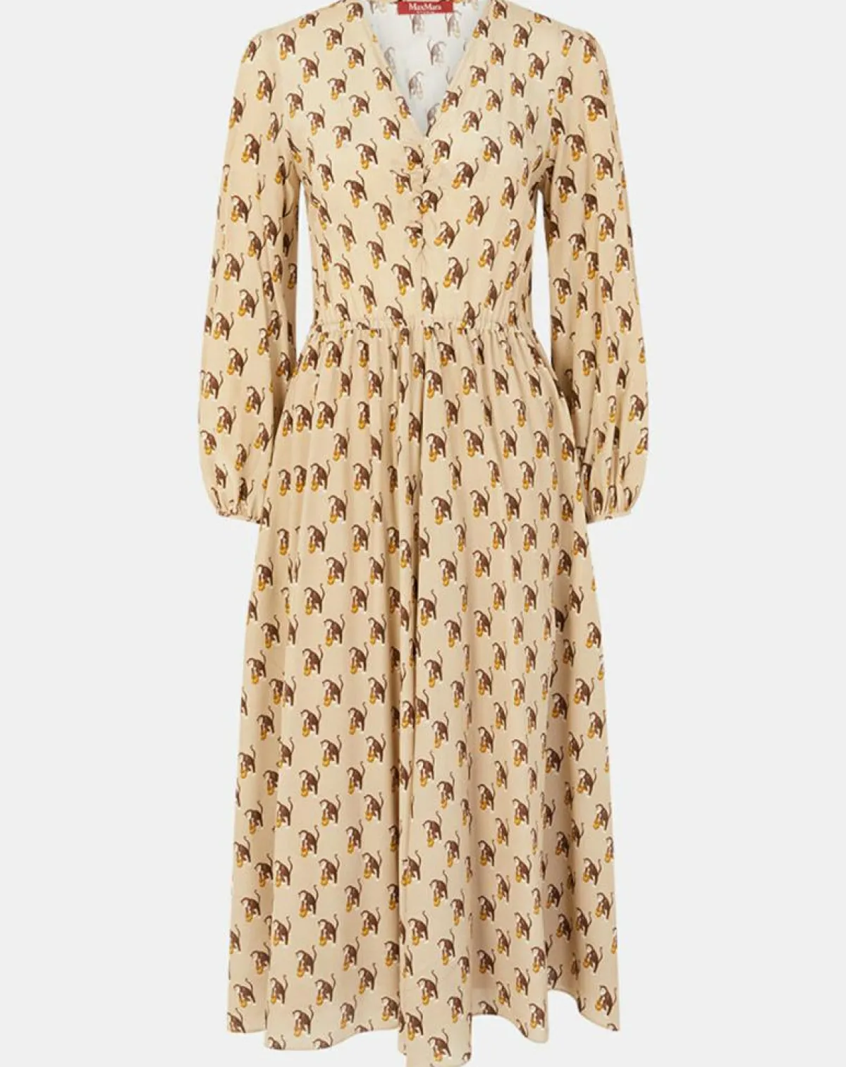 MaxMara Studio Robes|Robe 100% Soie Oxalis beige moyen