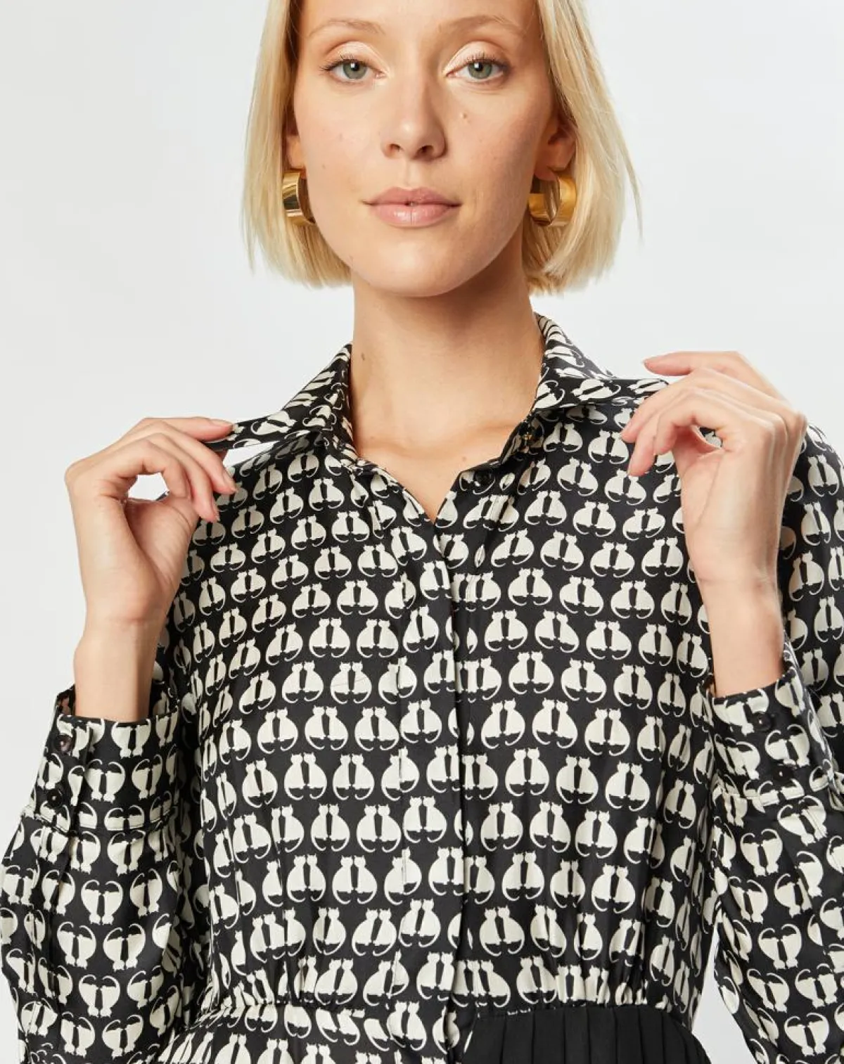 MaxMara Robes|Robe 100% Soie Pevera noire