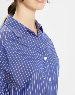 Jodhpur Chemises|Robe Alix rayée blanc/bleu