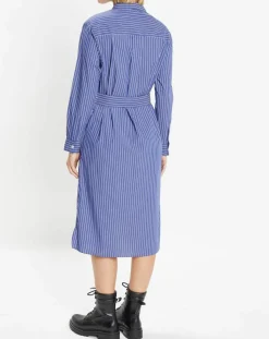 Jodhpur Chemises|Robe Alix rayée blanc/bleu